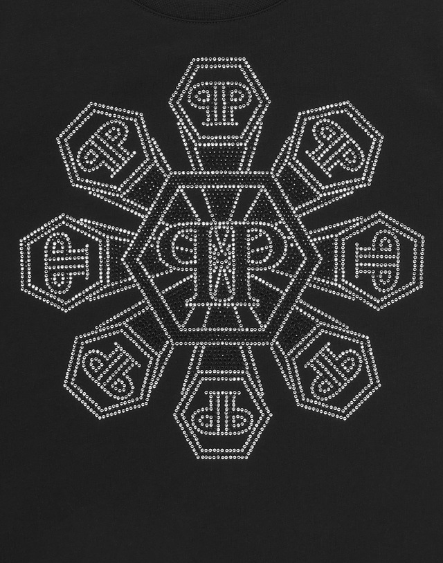 PHILIPP PLEIN T-Shirt »Monogram Mit Schmucksteinen«