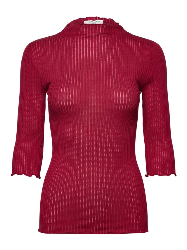 rosemunde Stehkragenshirt »Belize silk shirt« leicht transparentes Shirt, 3/4 Arm, mit Stehkragen, Seidenmix