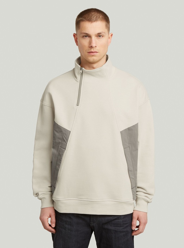 G-STAR Longpullover »Fabric Mix Half Zip Sweater«