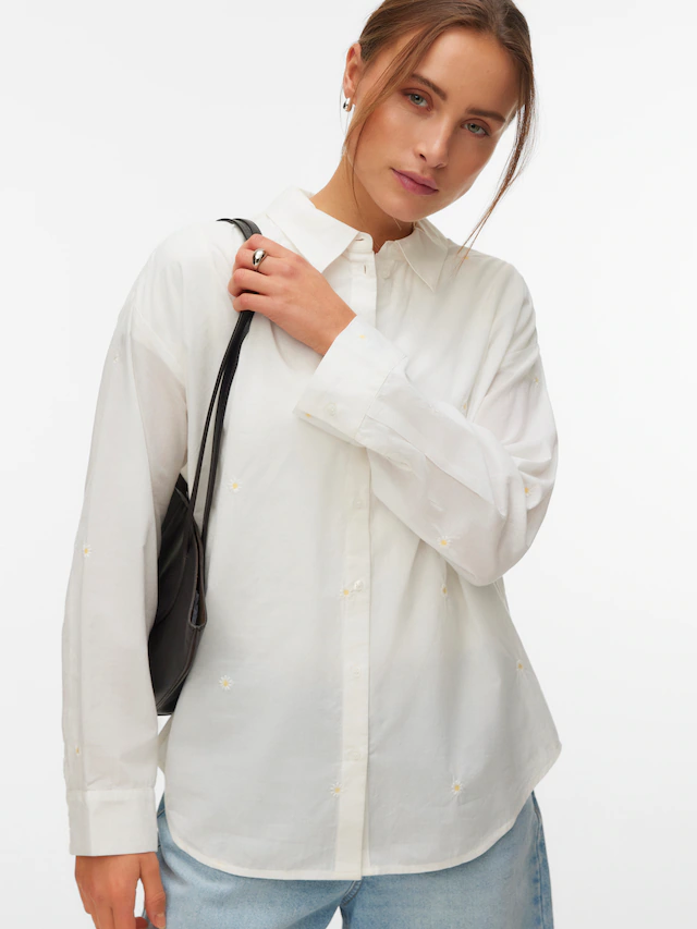 Vero Moda Langarmbluse »VMODONA LS SHIRT WVN NOOS« Baumwolle, regular fit
