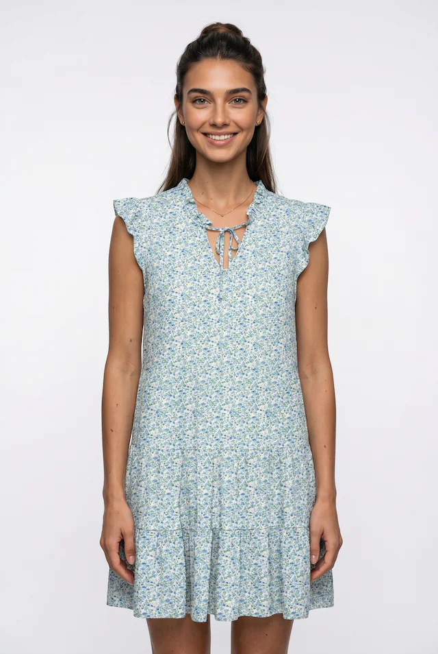 Vero Moda Minikleid »VMALBA SS SHORT TIE DRESS WVN NOOS« Viskose