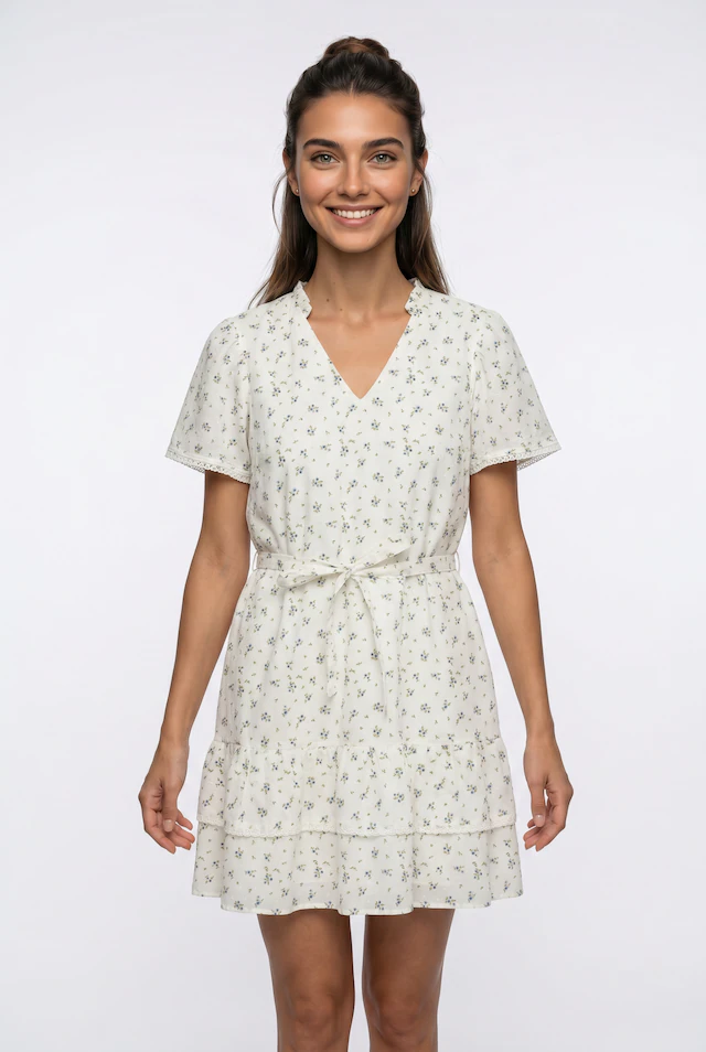 Vero Moda Minikleid »VMTRINE SS SHORT LACE DRESS WVN NOOS« Baumwolle