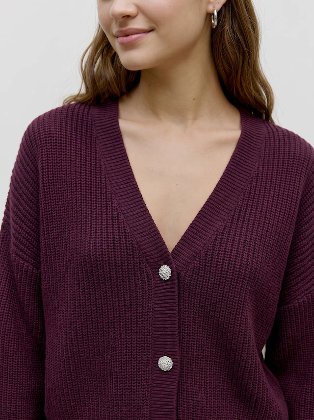 Vero Moda Strickjacke »VMLEALIGHT LS V-NECK JEWEL CARDIGAN NOOS« Kunstfaser, regular fit