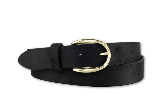 BERND GÖTZ Ledergürtel »Ledergürtel mit samtigem Look und Goldschließe«