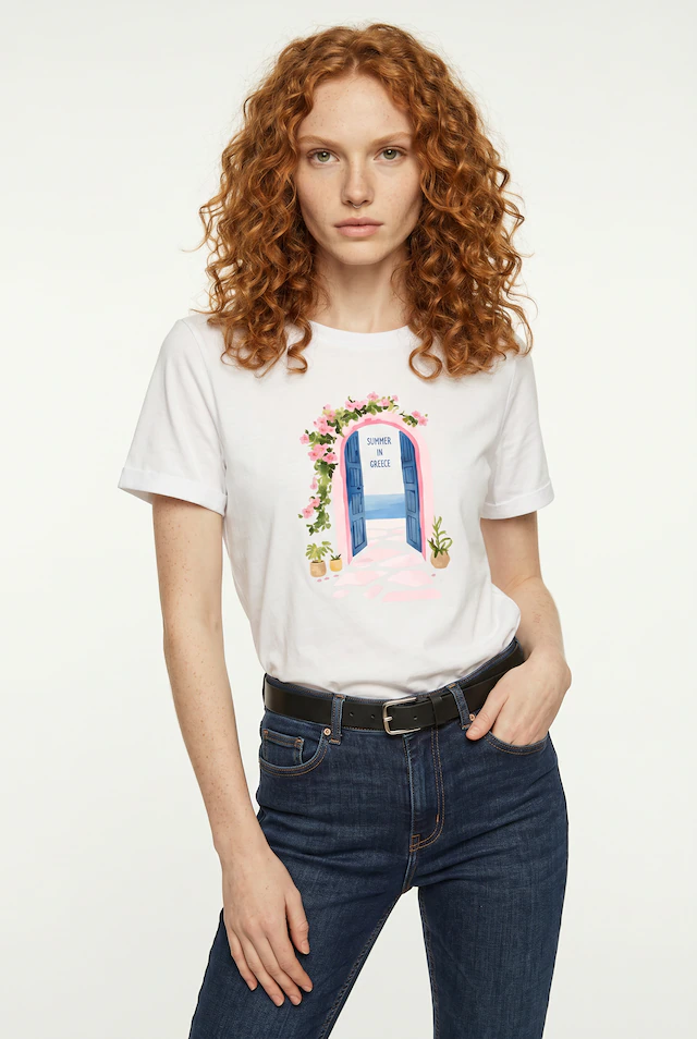 Vero Moda Kurzarmshirt »VMSIANE SS TOP BOX JRS« Baumwolle, regular fit