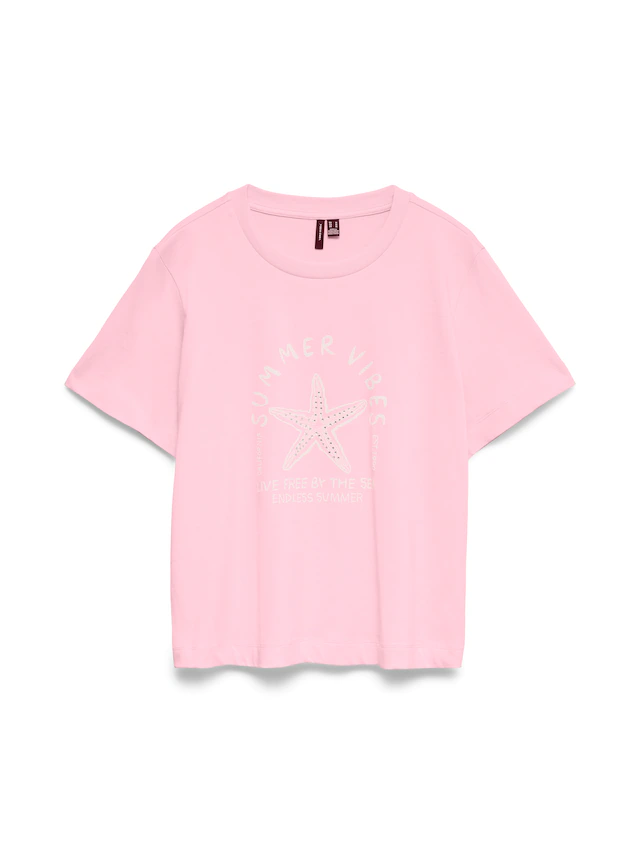 Vero Moda Kurzarmshirt »VMPALMA METTE SS TOP BOX JRS« Baumwolle