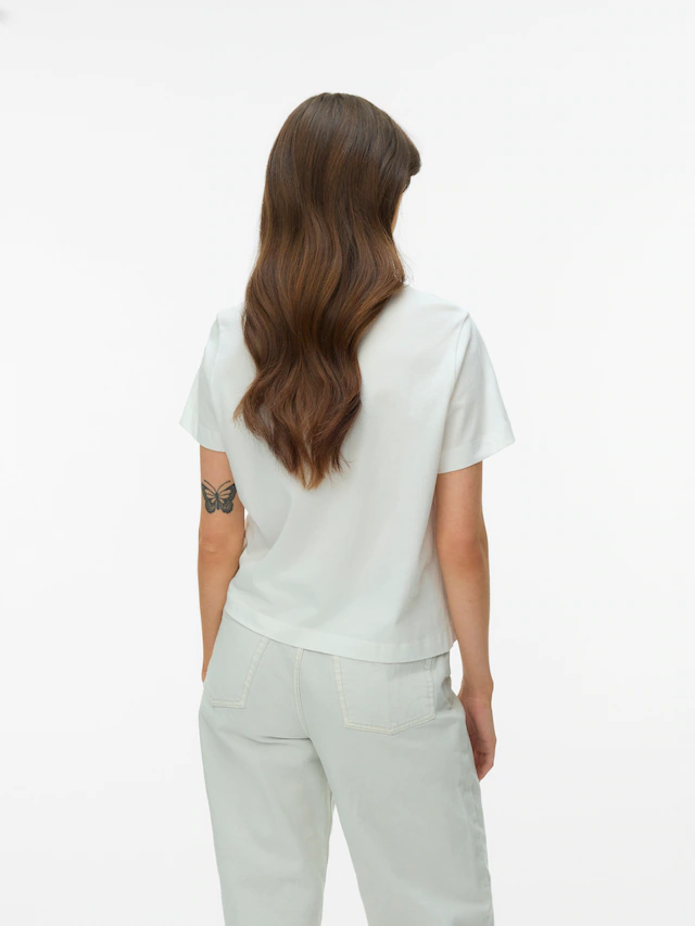 Vero Moda Kurzarmshirt »VMPALMA METTE SS TOP BOX JRS« Baumwolle