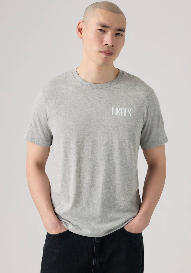 Levi's® T-Shirt »GRAPHIC CREWNECK TEE« Melierter Feinstrick, pflegeleichter Materialmix