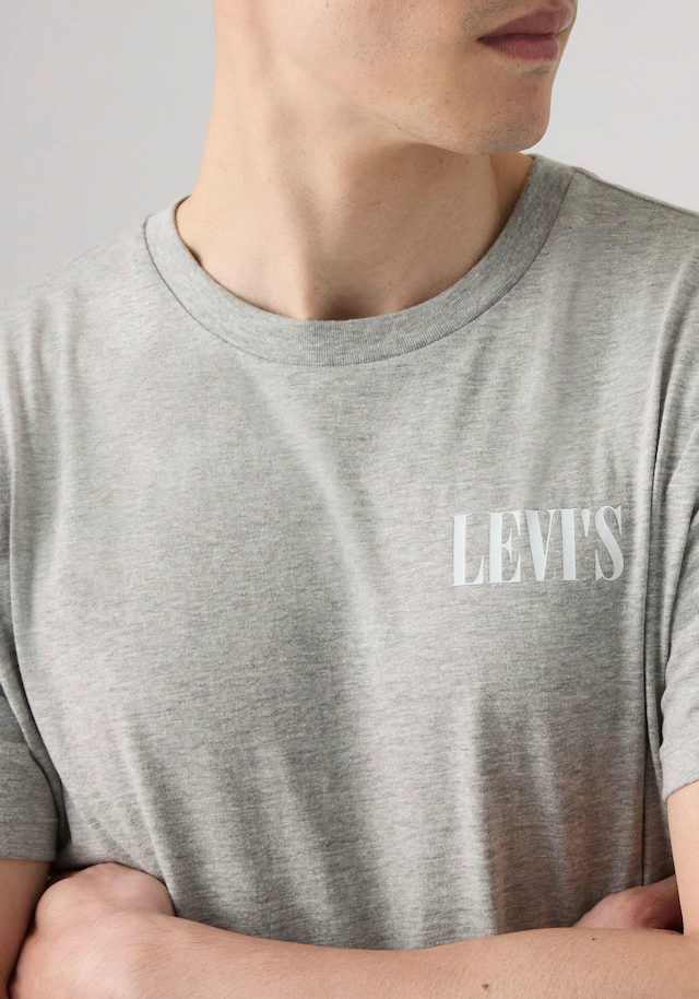 Levi's® T-Shirt »GRAPHIC CREWNECK TEE« Melierter Feinstrick, pflegeleichter Materialmix