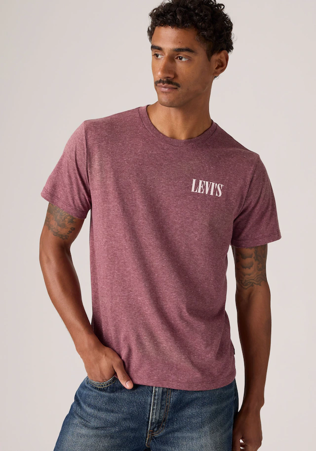 Levi's® T-Shirt »GRAPHIC CREWNECK TEE« Melierter Feinstrick, pflegeleichter Materialmix