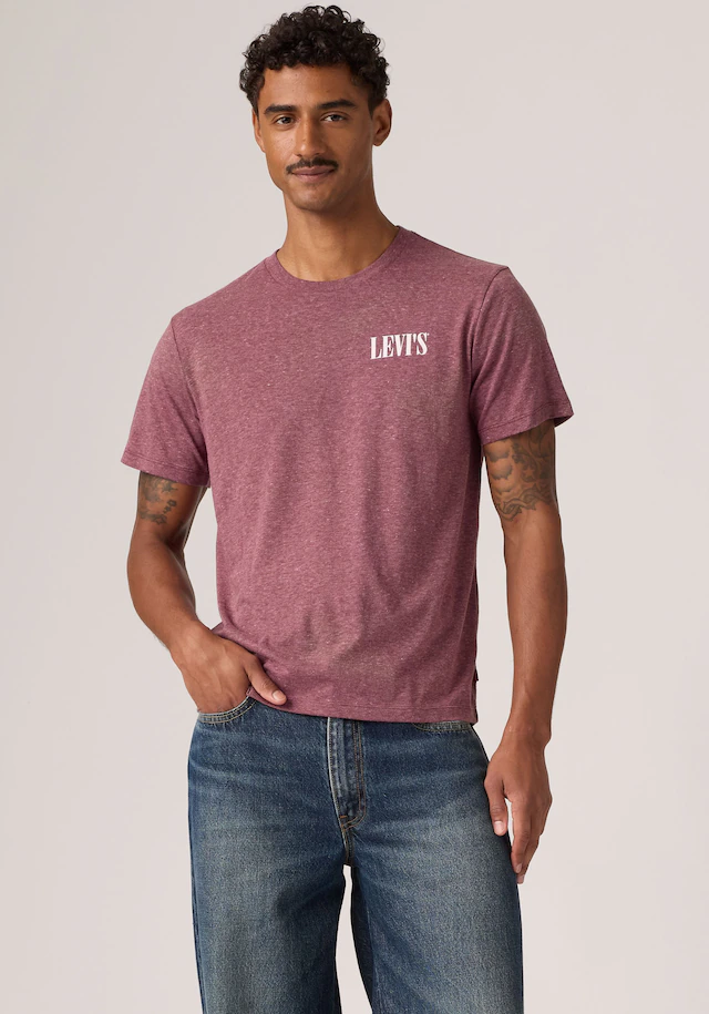 Levi's® T-Shirt »GRAPHIC CREWNECK TEE« Melierter Feinstrick, pflegeleichter Materialmix