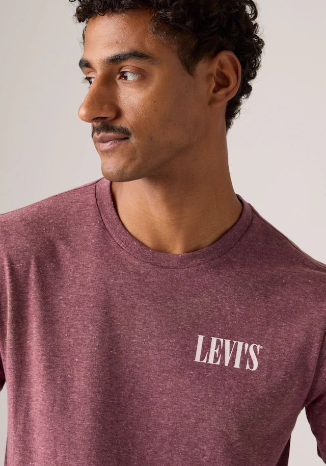 Levi's® T-Shirt »GRAPHIC CREWNECK TEE« Melierter Feinstrick, pflegeleichter Materialmix