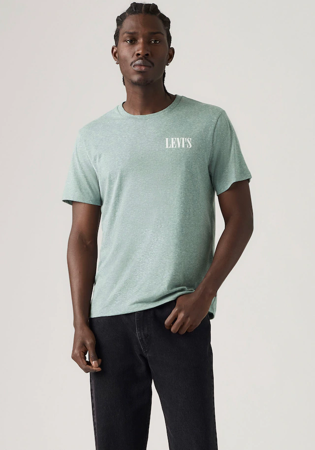 Levi's® T-Shirt »GRAPHIC CREWNECK TEE« Melierter Feinstrick, pflegeleichter Materialmix