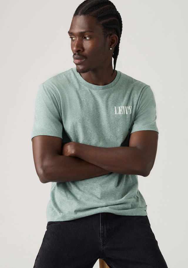 Levi's® T-Shirt »GRAPHIC CREWNECK TEE« Melierter Feinstrick, pflegeleichter Materialmix