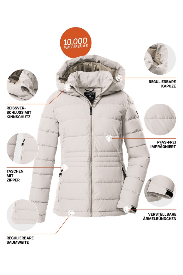 Killtec Winterjacke »KOW 10 WMN QLTD JCKT« mit regulierbarer Kapuze, 10.000 mm Wassersäule, wasserabweisend