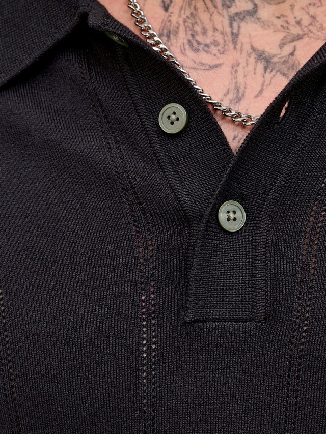 Jack & Jones Polokragenpullover »JPRBLAWILLIAM STRUCTURE KNIT POLO SS SN« Viskosemischung, regular fit