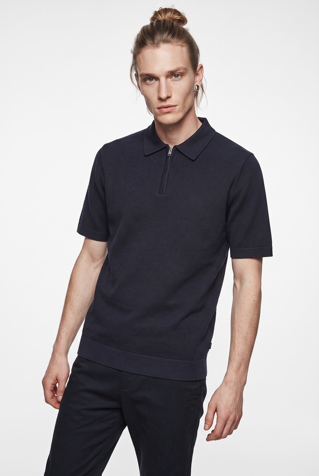 Jack & Jones Polokragenpullover »JPRBLAMILANO SPRING KNIT ZIP POLO SS SN« Baumwollmischung