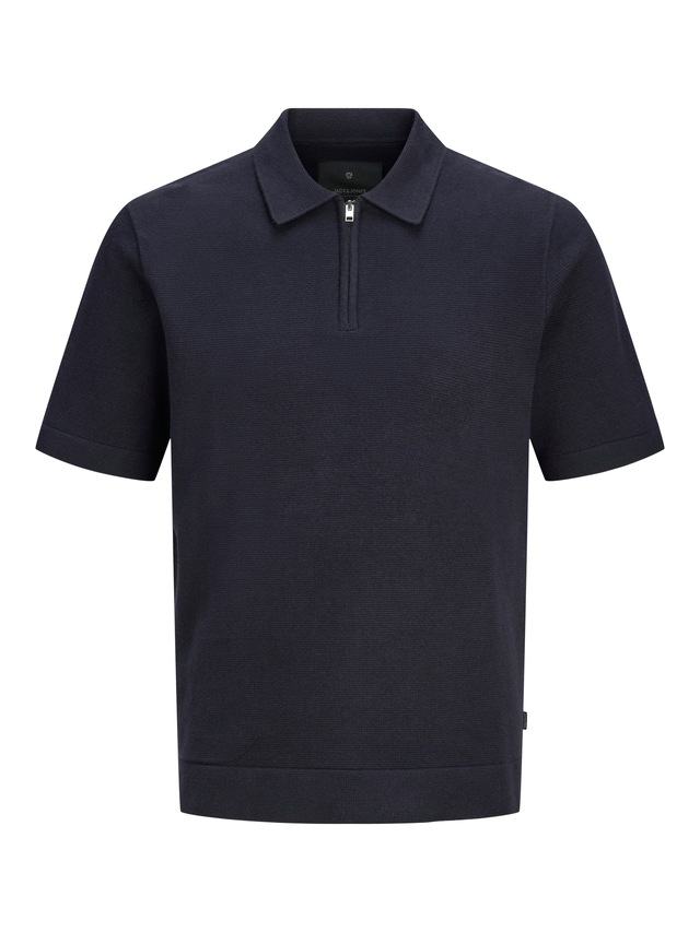 Jack & Jones Polokragenpullover »JPRBLAMILANO SPRING KNIT ZIP POLO SS SN« Baumwollmischung