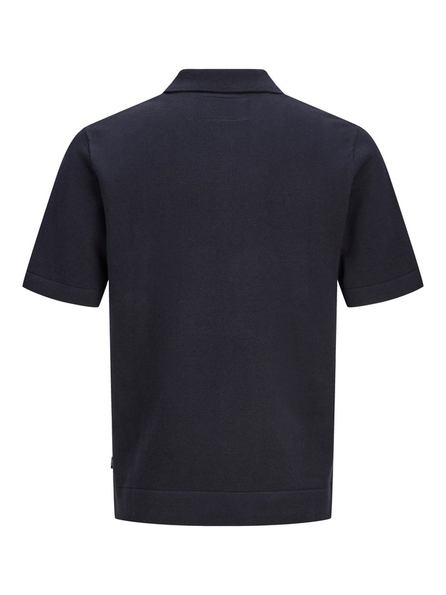 Jack & Jones Polokragenpullover »JPRBLAMILANO SPRING KNIT ZIP POLO SS SN« Baumwollmischung
