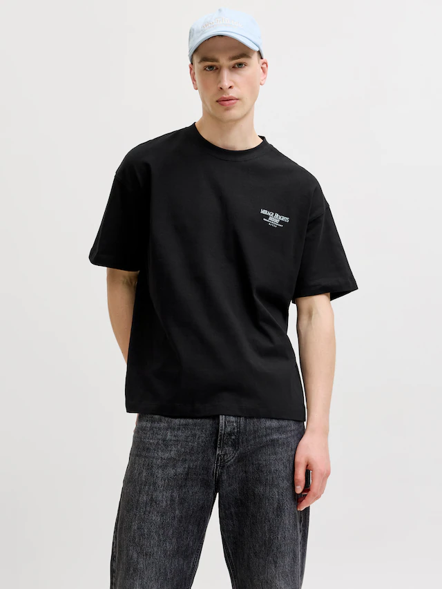Jack & Jones Kurzarmshirt »JORSANREMO BACK TEE SS CREW NECK LN« Baumwolle