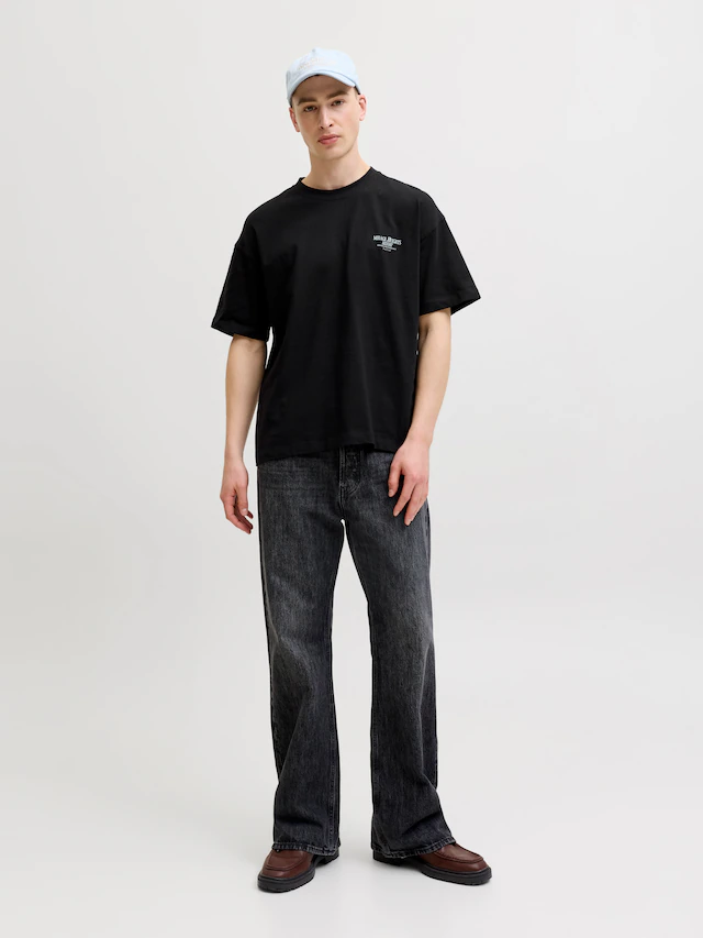 Jack & Jones Kurzarmshirt »JORSANREMO BACK TEE SS CREW NECK LN« Baumwolle