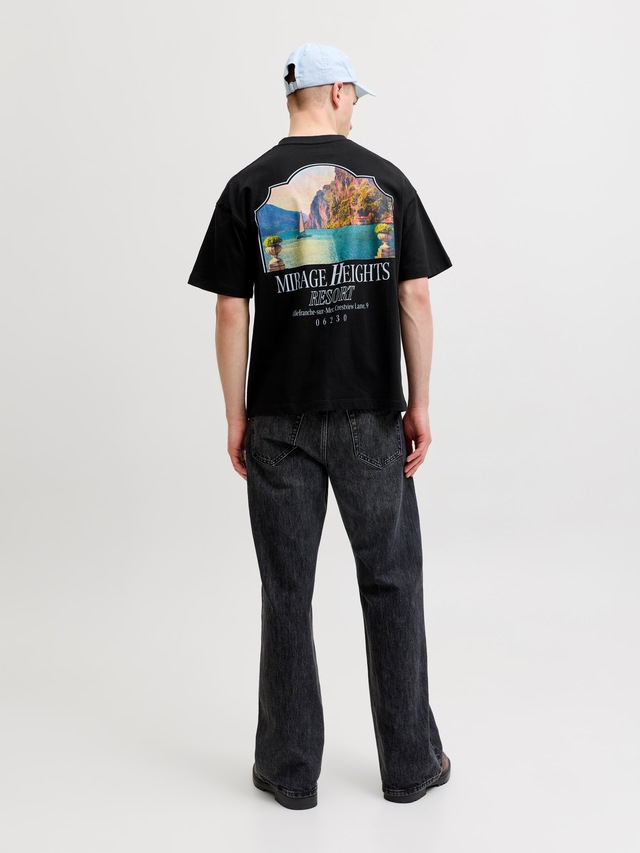 Jack & Jones Kurzarmshirt »JORSANREMO BACK TEE SS CREW NECK LN« Baumwolle