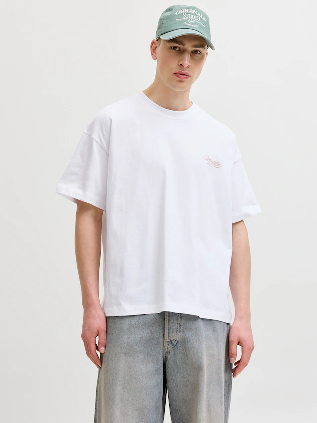Jack & Jones Kurzarmshirt »JORSANREMO BACK TEE SS CREW NECK LN« Baumwolle