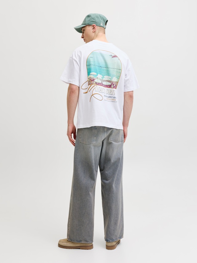 Jack & Jones Kurzarmshirt »JORSANREMO BACK TEE SS CREW NECK LN« Baumwolle