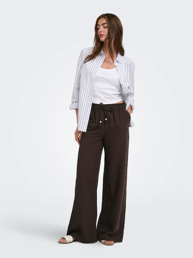 ONLY Schlupfhose »ONLEMMIA MW PULL-UP X-WIDE PANT PNT« Materialmix, Regular Waist