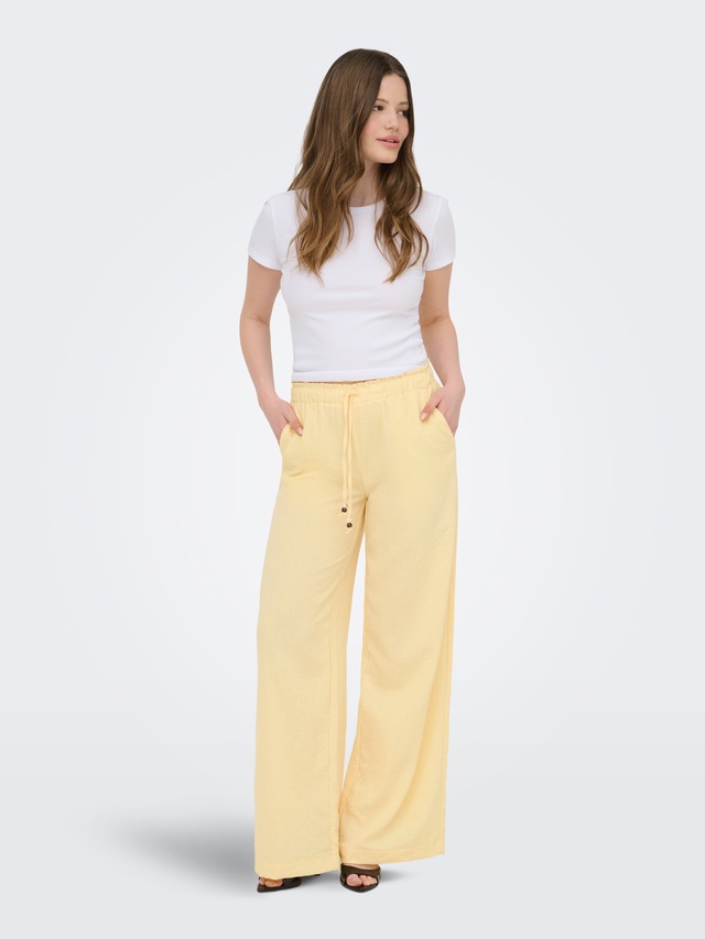 ONLY Schlupfhose »ONLEMMIA MW PULL-UP X-WIDE PANT PNT« Materialmix, Regular Waist