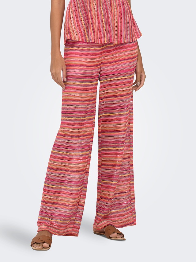ONLY Schlupfhose »ONLSANDY WIDE TIE STRING PANTS JRS« Materialmix, regular fit