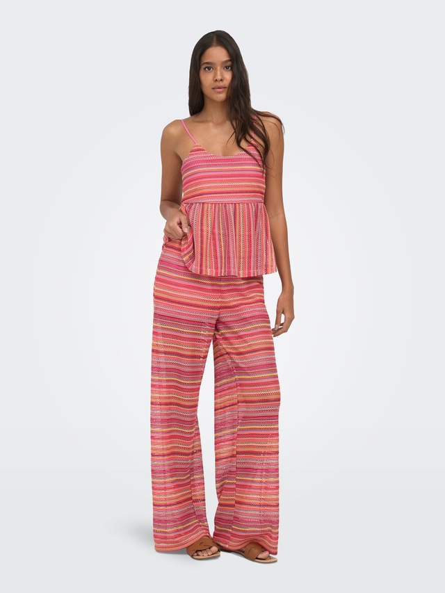 ONLY Schlupfhose »ONLSANDY WIDE TIE STRING PANTS JRS« Materialmix, regular fit