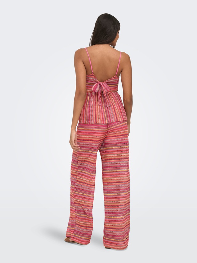 ONLY Schlupfhose »ONLSANDY WIDE TIE STRING PANTS JRS« Materialmix, regular fit