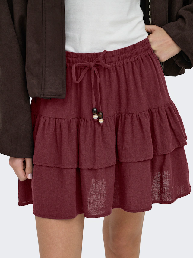 ONLY Minirock »ONLSWAR STRING SHORT SKIRT WVN« Baumwolle