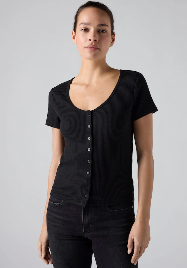 Levi's® T-Shirt »AUSTEN BUTTON THROUGH SS« Feinripp