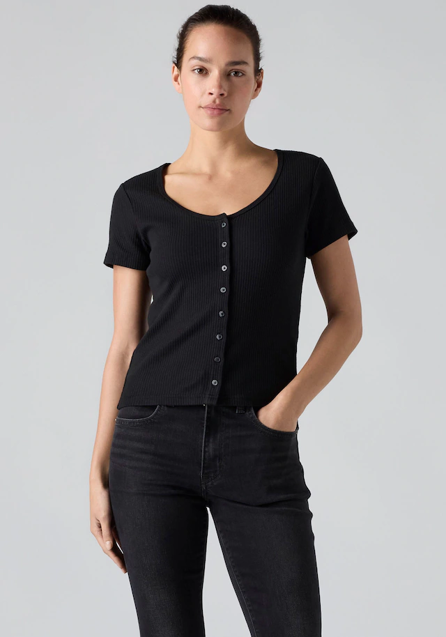 Levi's® T-Shirt »AUSTEN BUTTON THROUGH SS« Feinripp