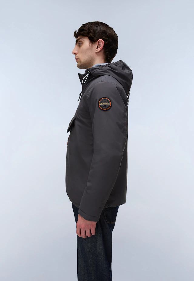 Napapijri Anorak »RAINFOREST WINTER 3 DARK GREY SOLID« mit unifarbenem Design, sportliche Silhouette
