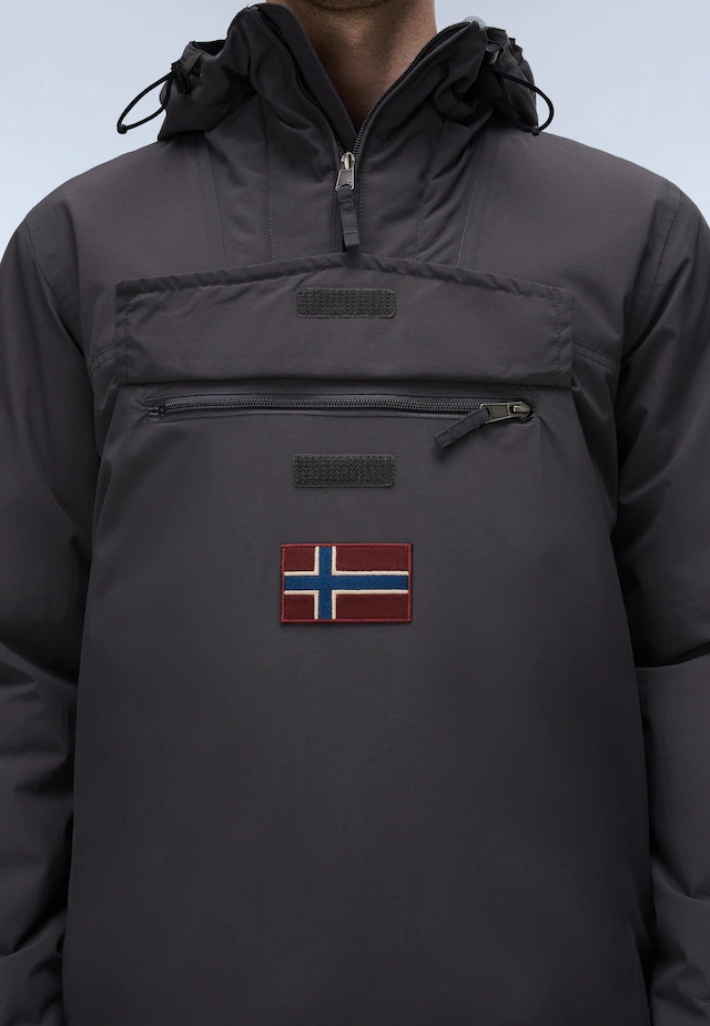 Napapijri Anorak »RAINFOREST WINTER 3 DARK GREY SOLID« mit unifarbenem Design, sportliche Silhouette