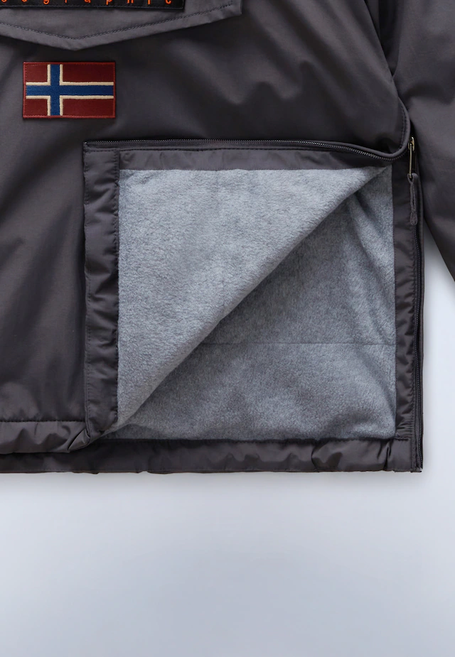 Napapijri Anorak »RAINFOREST WINTER 3 DARK GREY SOLID« mit unifarbenem Design, sportliche Silhouette