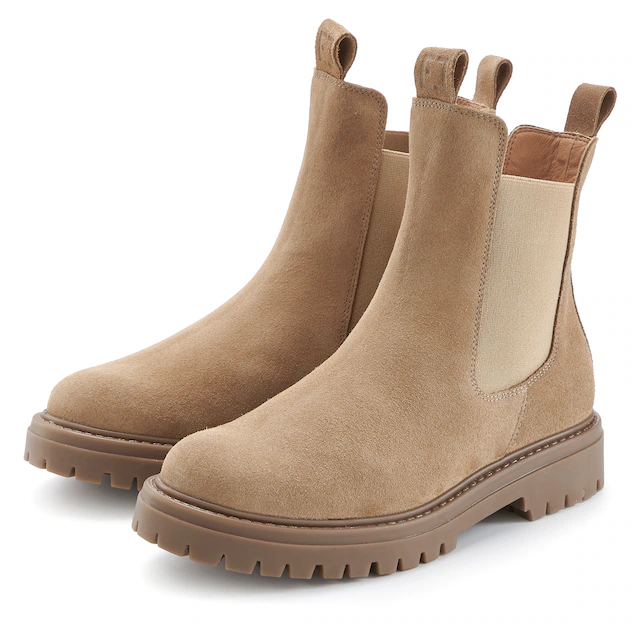 Elbsand Stiefelette »Schlupfstiefel, Bikerboots, Sommerstiefelette, Lederstiefelette« Chelseaboots aus weichem Leder mit Stretch-Einsätzen