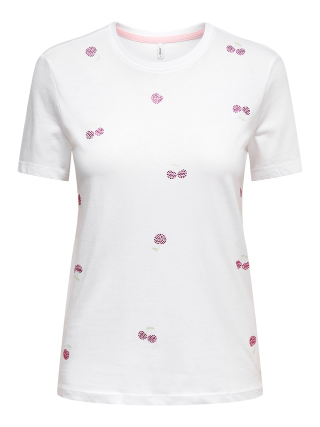 ONLY Kurzarmshirt »ONLNIKITA REG S/S TOP BOX JRS« Baumwolle, regular fit, Rundhals, Regular Waist
