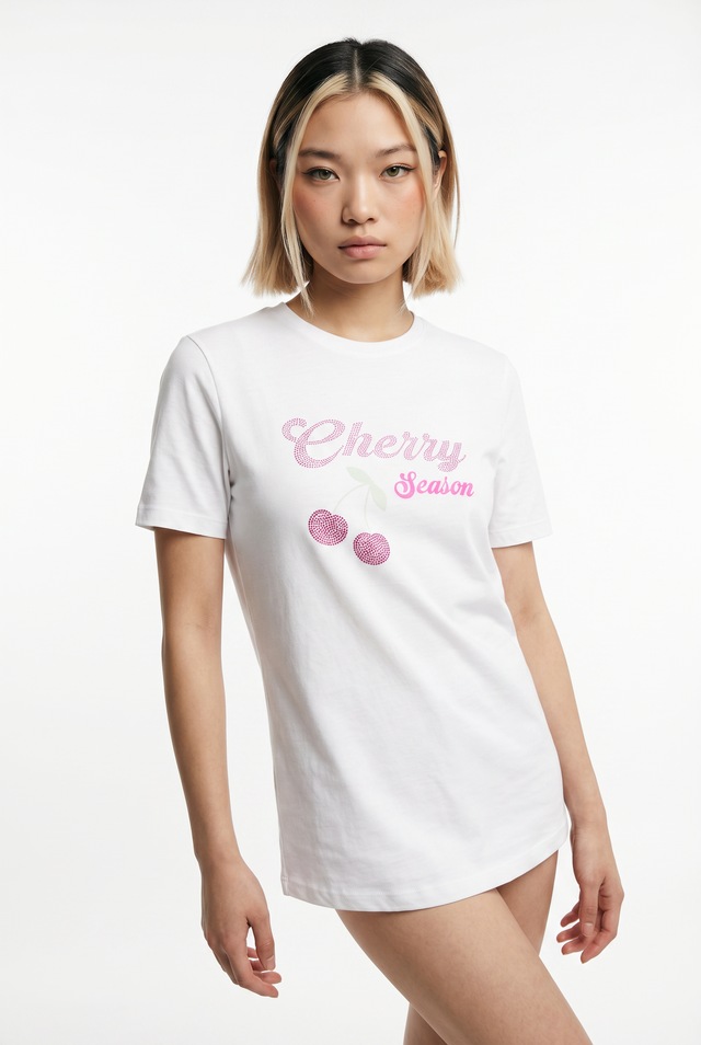 ONLY Kurzarmshirt »ONLNIKITA REG S/S TOP BOX JRS« Baumwolle, regular fit, Rundhals, Regular Waist