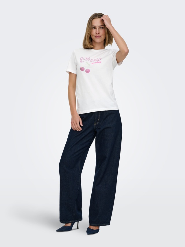 ONLY Kurzarmshirt »ONLNIKITA REG S/S TOP BOX JRS« Baumwolle, regular fit, Rundhals, Regular Waist