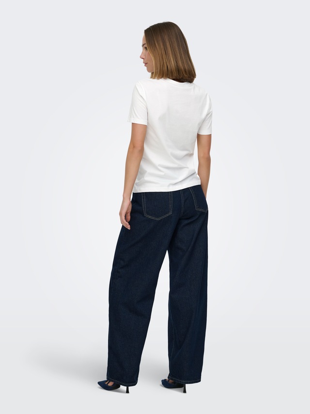ONLY Kurzarmshirt »ONLNIKITA REG S/S TOP BOX JRS« Baumwolle, regular fit, Rundhals, Regular Waist