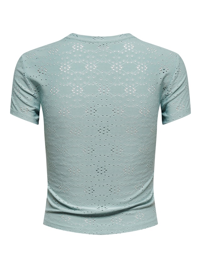 ONLY T-Shirt »ONLSMILLA NEW S/S TOP JRS« Materialmix, slim fit, Rundhals