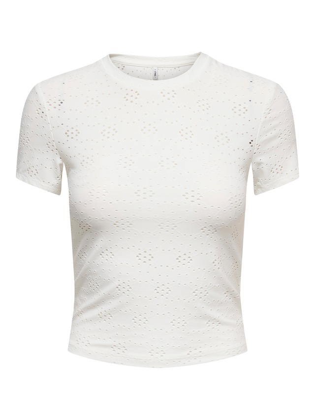 ONLY T-Shirt »ONLSMILLA NEW S/S TOP JRS« Materialmix, slim fit, Rundhals