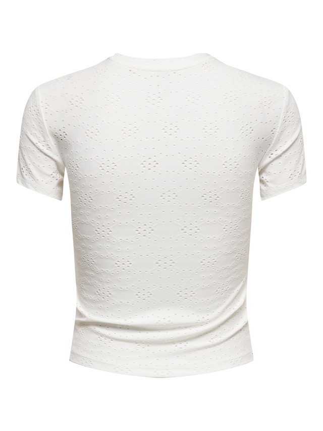 ONLY T-Shirt »ONLSMILLA NEW S/S TOP JRS« Materialmix, slim fit, Rundhals
