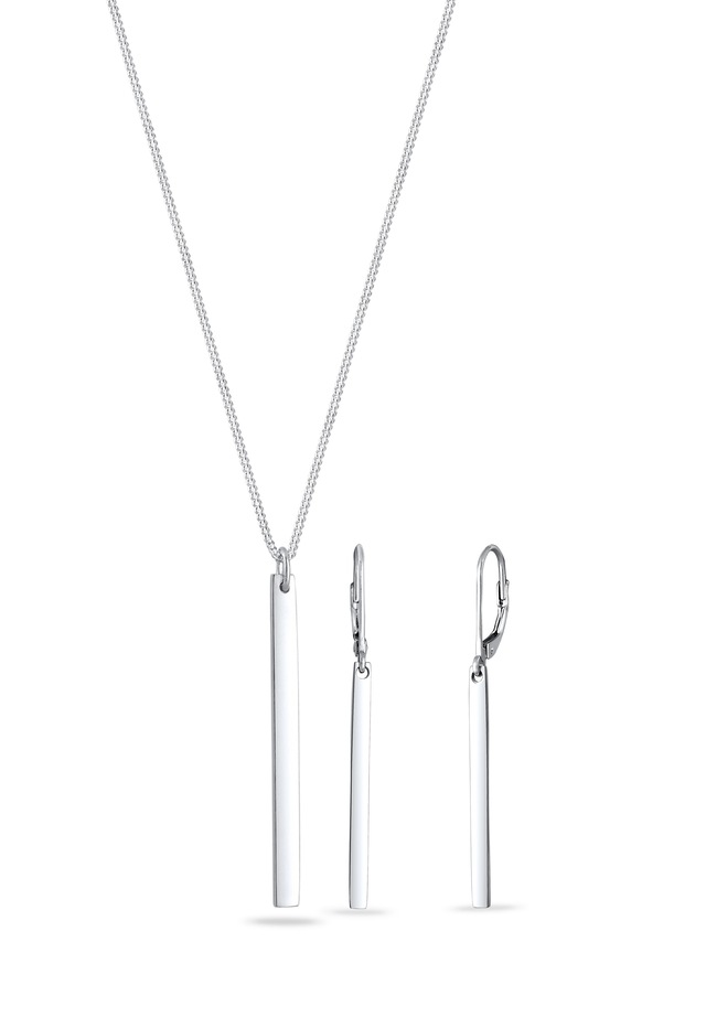 Elli Ohrring und Ketten Set »Schmuckset Stab Design 925 Sterling Silber« ()