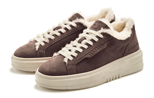 Elbsand Sneaker »Schnürschuh, Turnschuh, Schnürhalbschuh, Freizeitschuh, Ledersneaker« NEU aus Leder mit kuscheligem Warmfutter und Plateausohle
