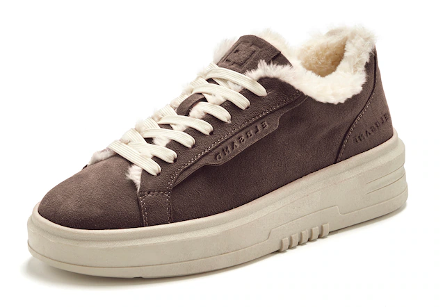 Elbsand Sneaker »Schnürschuh, Turnschuh, Schnürhalbschuh, Freizeitschuh, Ledersneaker« NEU aus Leder mit kuscheligem Warmfutter und Plateausohle